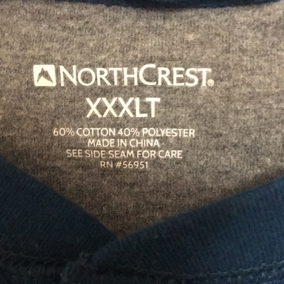 NORTHCREST Henley Cotton Poly Blend Men’s Knit Shirt - Picture 9 of 11